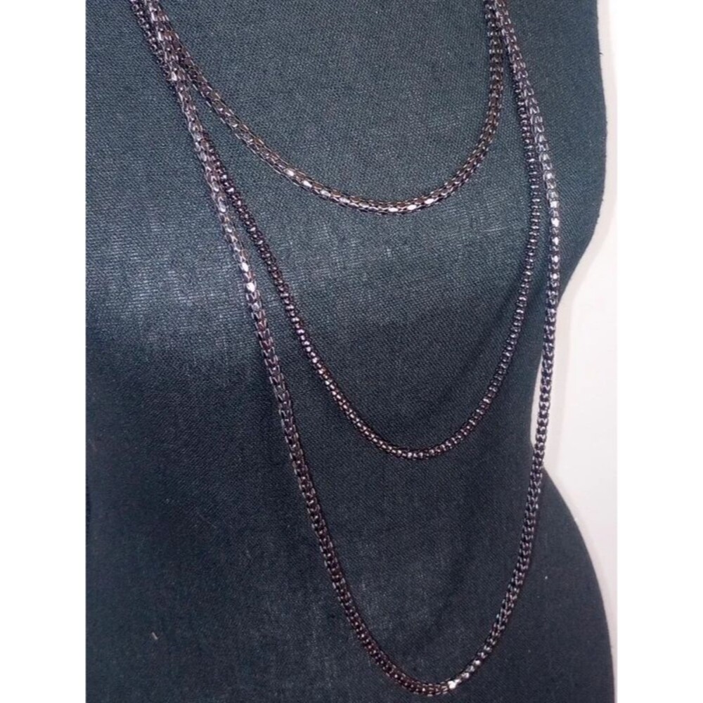 3 Long Layered Black Chains / 3 Necklaces / 3 Separate Chains